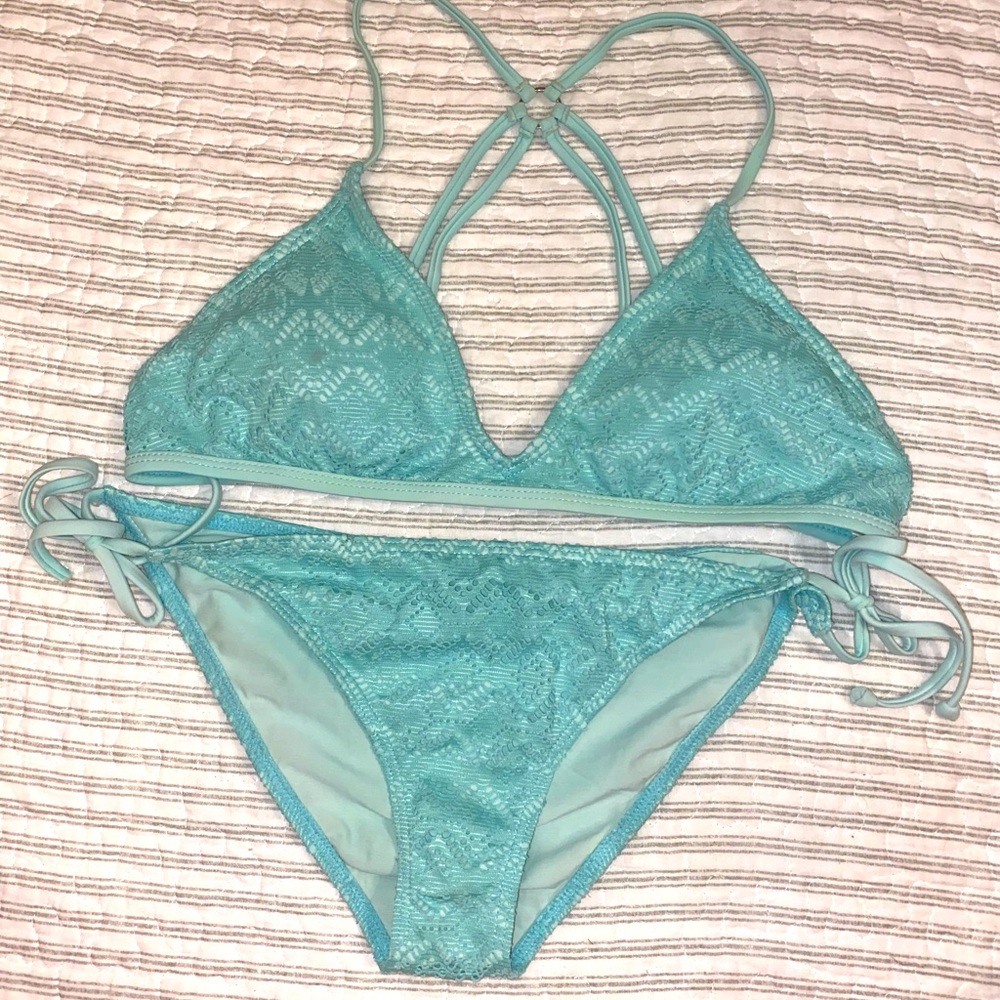 Reef Aqua Lace Bikini Set